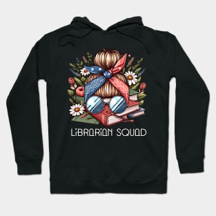 Librarian Squad with messy bandana bun design Hoodie